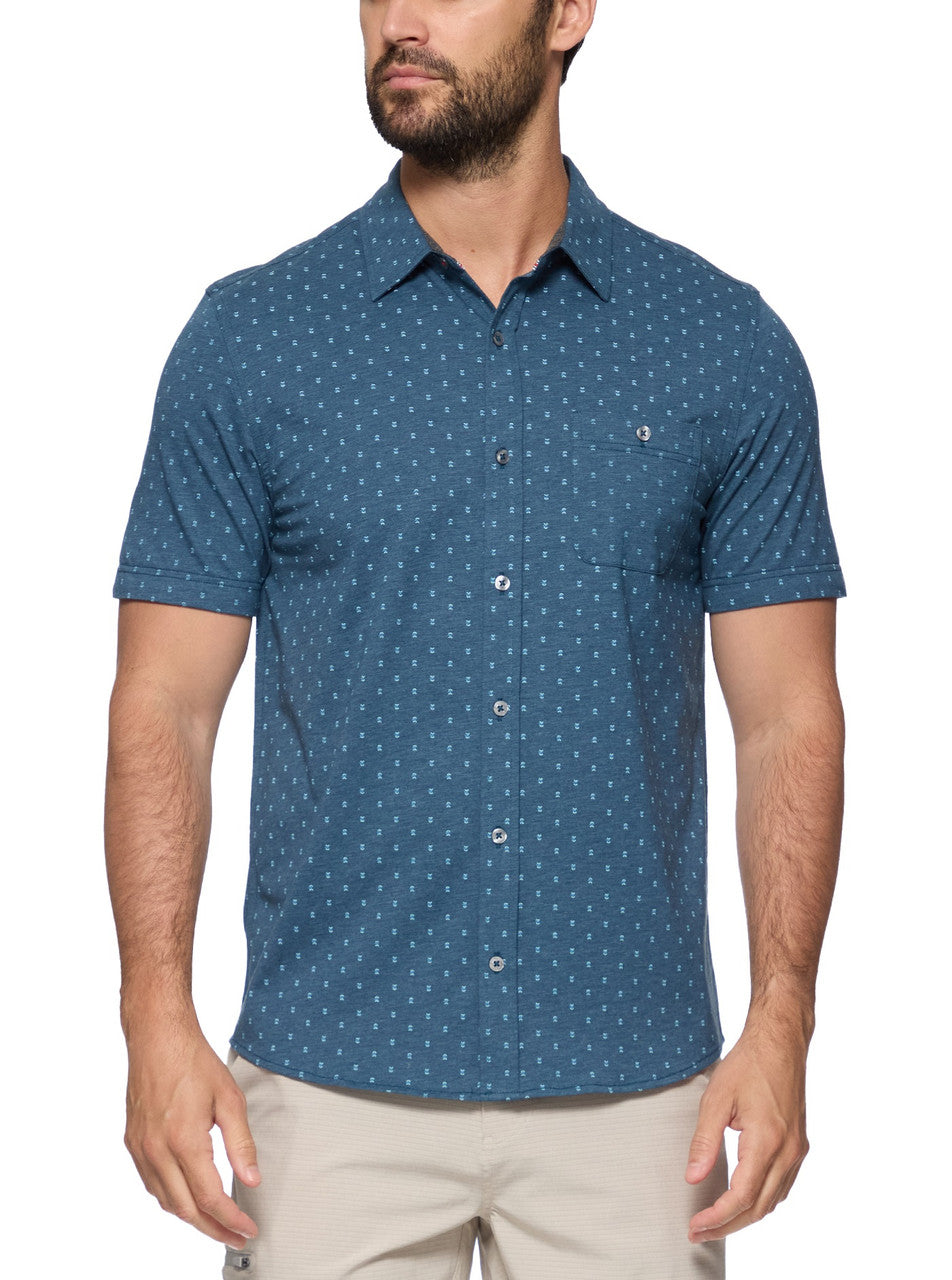 Flag and Anthem Corinth SS Geo Button Up