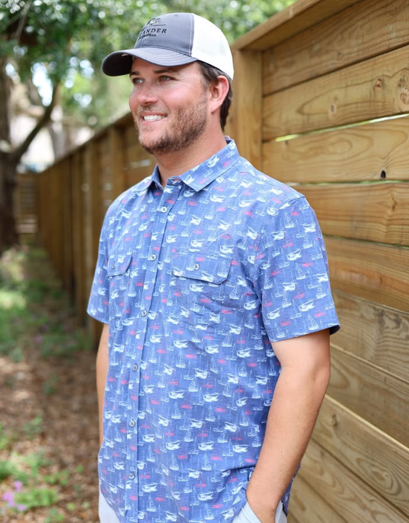 Flag and Anthem Perkins SS Boat Button Up