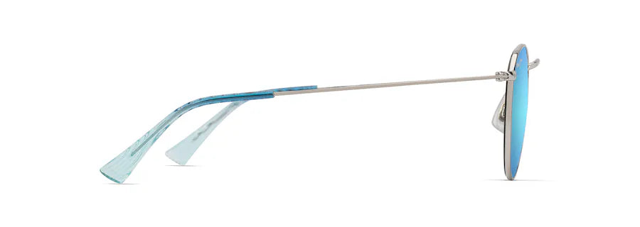 Maui Jim Blue Hawaii Pukaua Shiny Silver/Blue Sunglasses