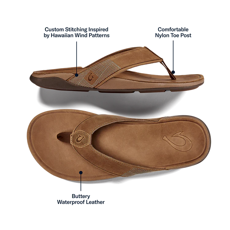 OluKai Tuahine Toffee / Toffee Men’s Flip Flops