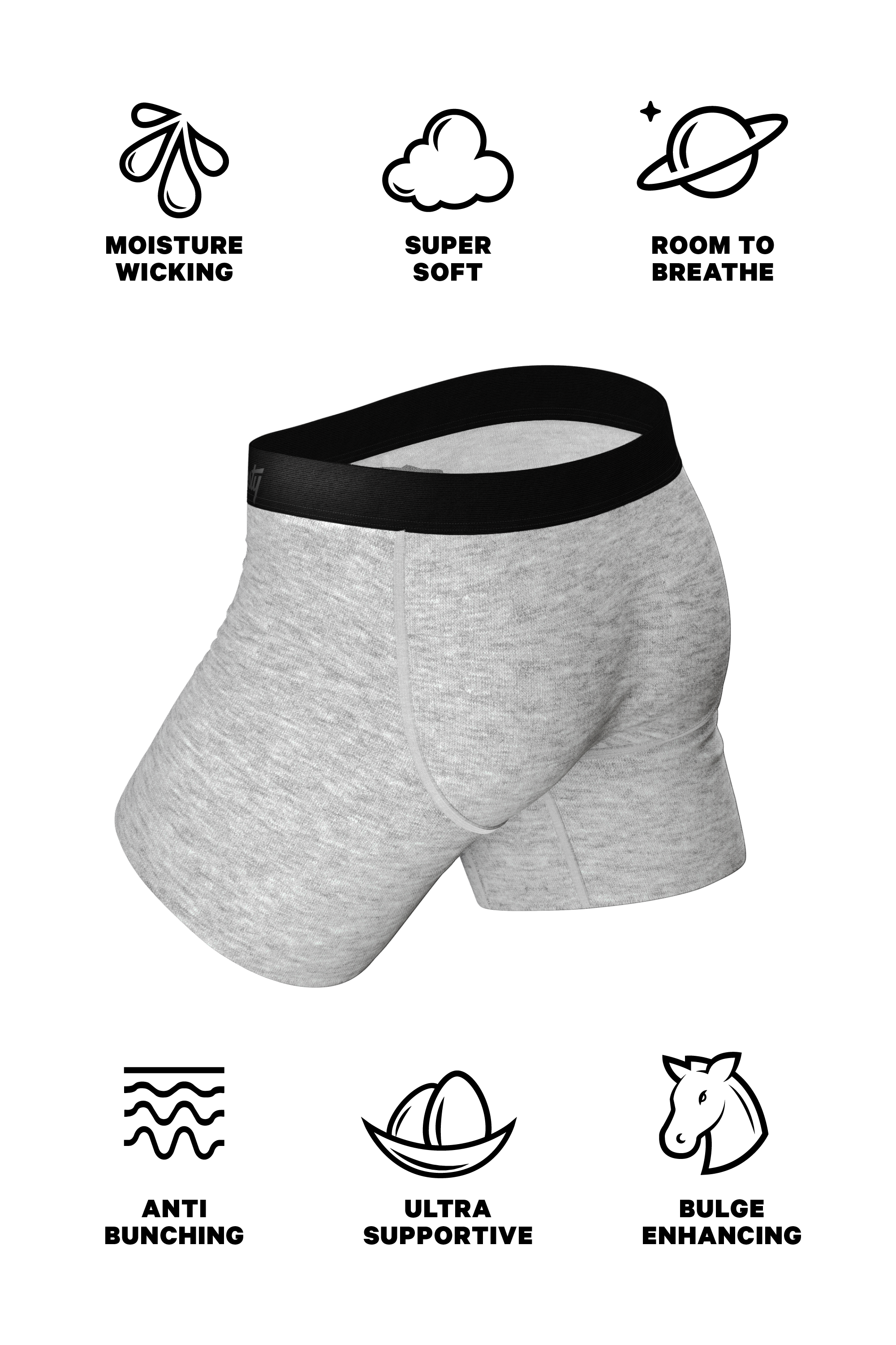 The Intramural Champ | Heathered Grey Ball Hammock® Pouch Underwear