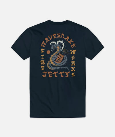 Jetty Wave Snake Tee Navy