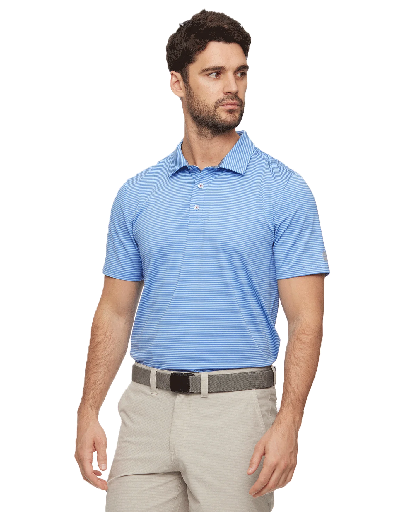Flag and Anthem Naples Striped Performance Polo Green/Blue