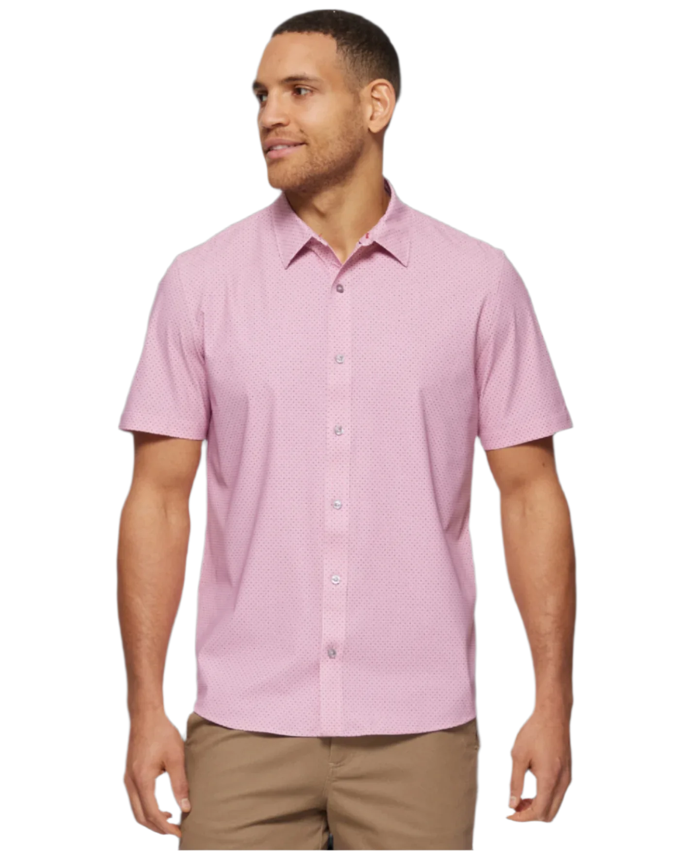 Flag and Anthem Journey SS Stretch Shirt - Pink Dot