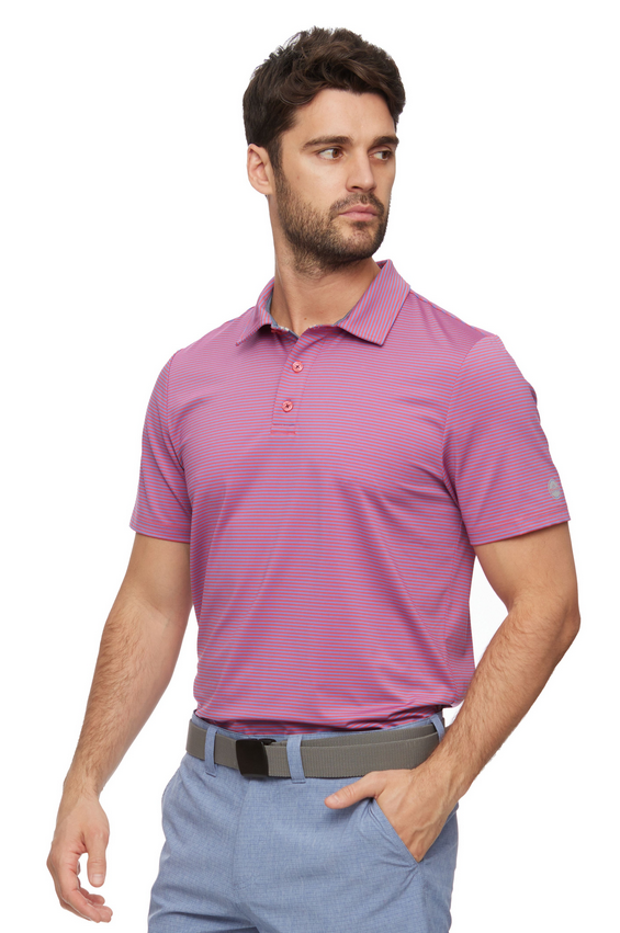 Flag and Anthem Naples Striped Performance Polo Red/Blue