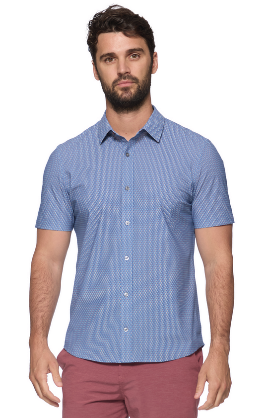 Flag and Anthem Journey SS Stretch Shirt - Medium Blue