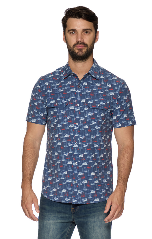 Flag and Anthem Perkins SS Boat Button Up