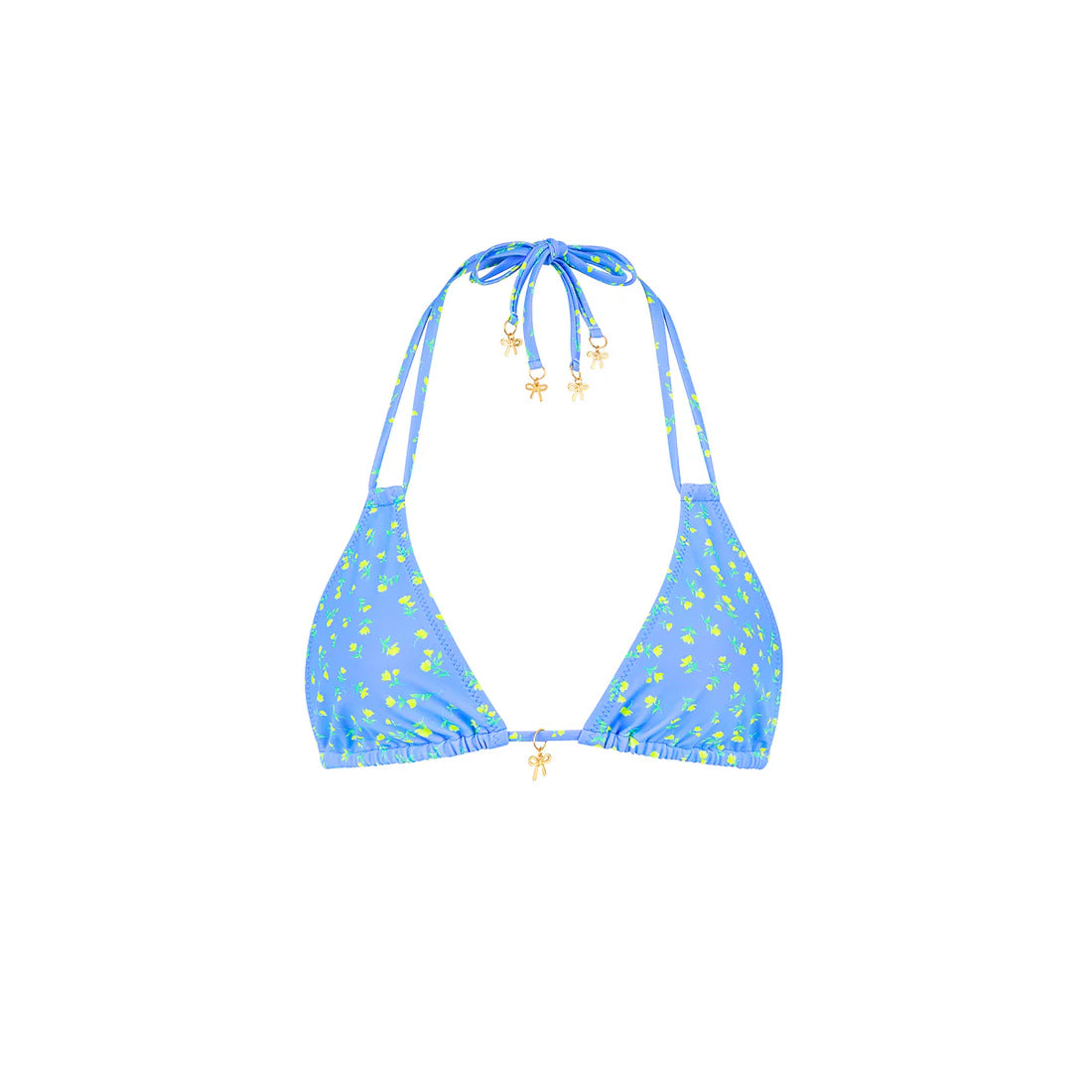 Kulani Kinis Halter Bralette Bikini Top - Lemon Bloom