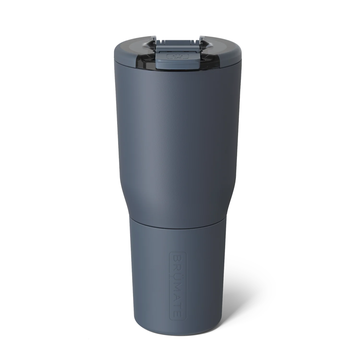Brumate insulated tumbler in dark gray with a spill-proof lid perfect for hot or cold beverages