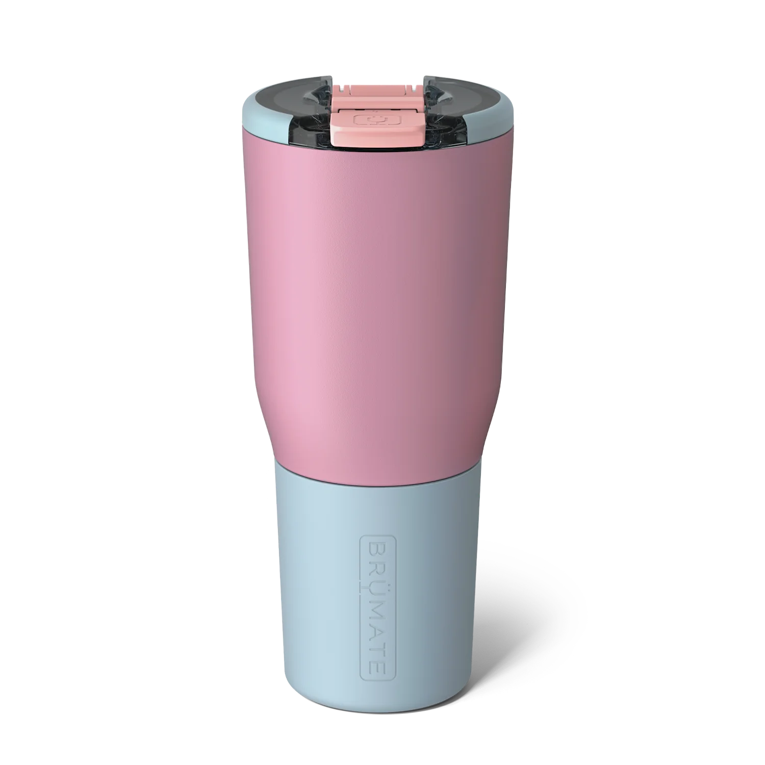 Brumate Insulated Tumbler in Pink and Blue with Spill-Resistant Lid for Hot and Cold Drinks