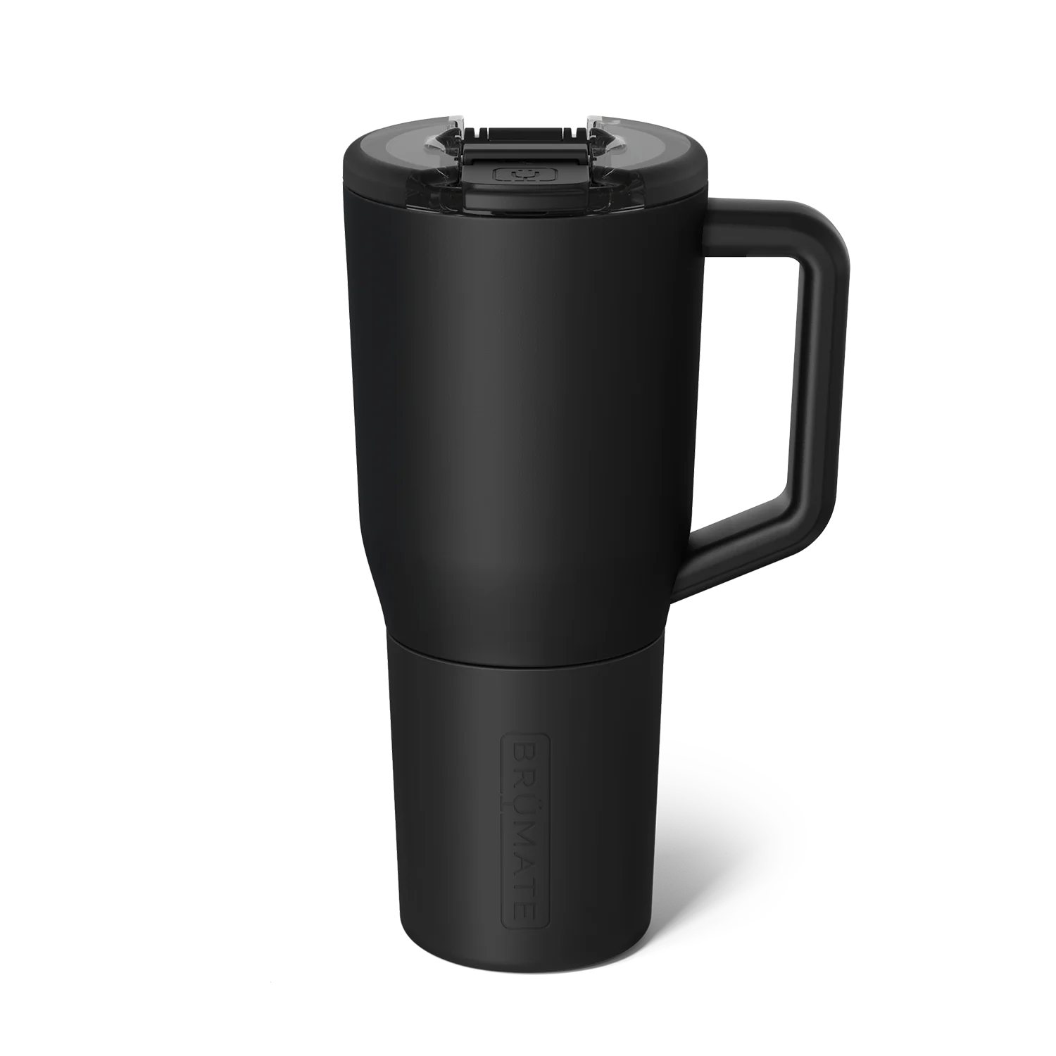 Brumate Insulated Tumbler in Matte Black with Spill-Resistant Lid and Ergonomic Handle