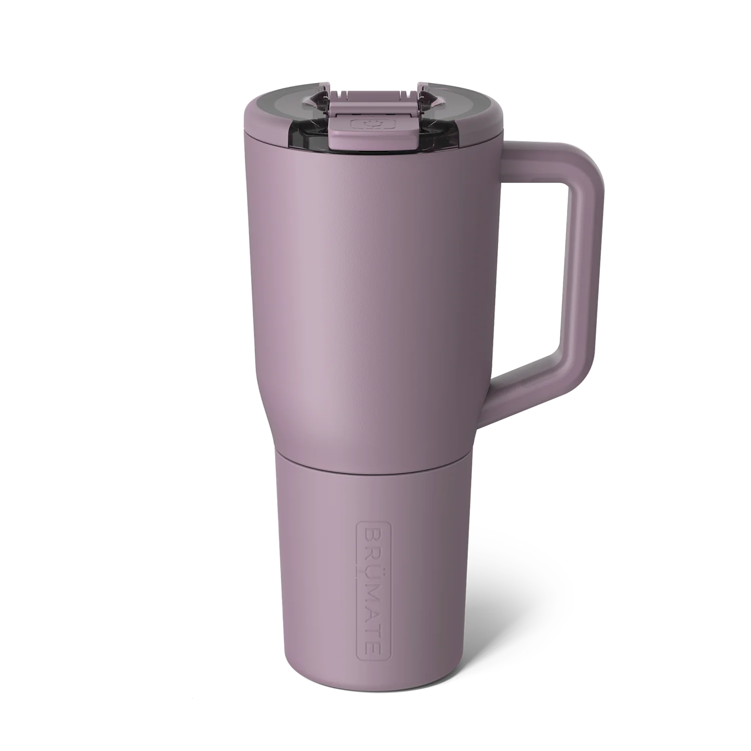 Brumate Insulated Tumbler in Lavender with a Secure Lid and Comfortable Handle for Hot and Cold Beverages