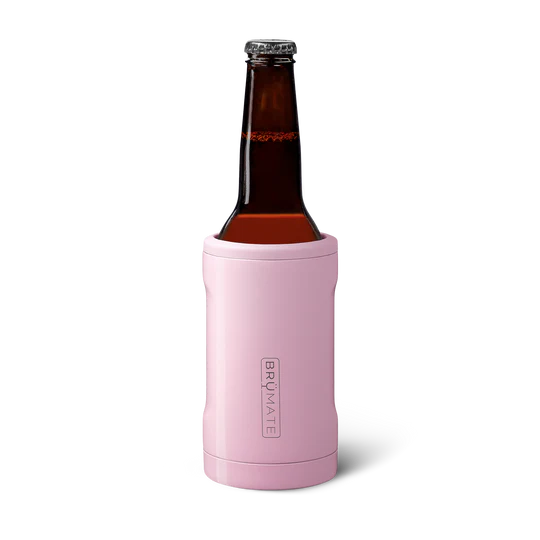 Brumate insulated beer bottle holder in pink, designed to keep your beverage chilled