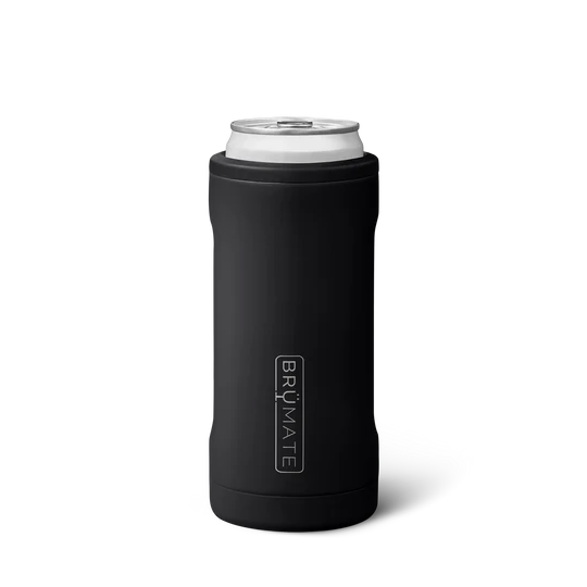 Brumate Can Cooler in Matte Black for Insulated Beverage Storage and Temperature Control