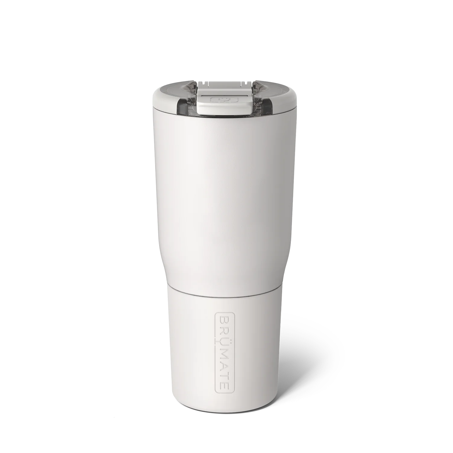 Brumate White Insulated Tumbler, a sleek leak-proof drink container for hot and cold beverages