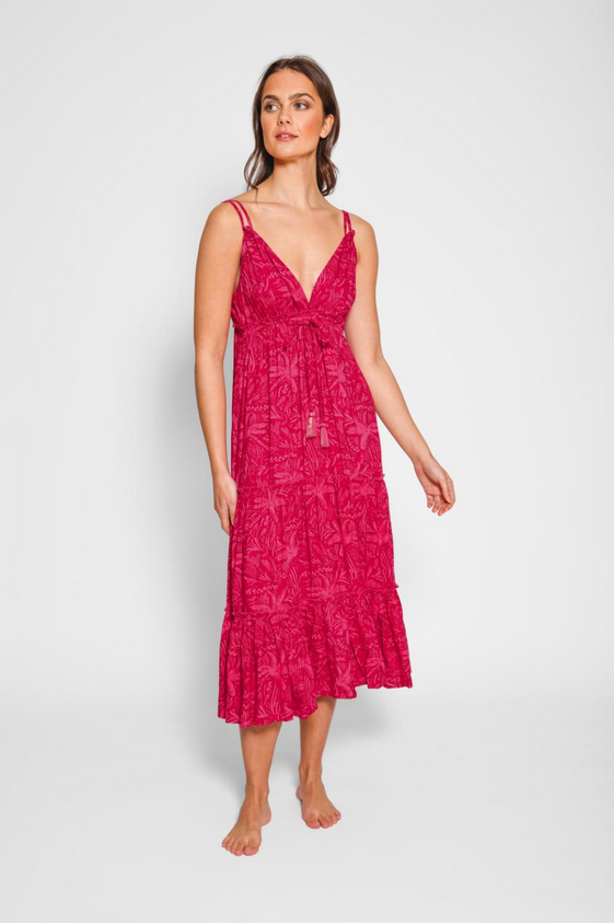 fuchsia summer dress Koy Resort Las Palmas Midi Dress - Perfect for Beach Days