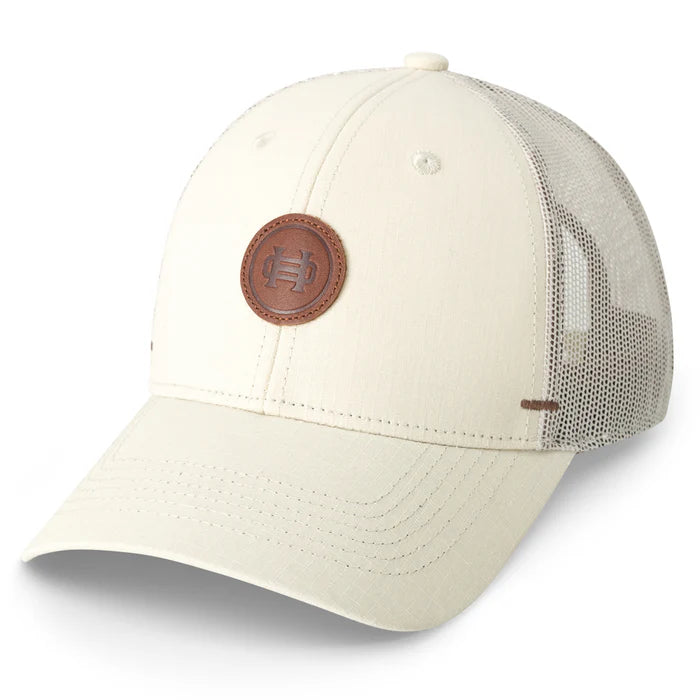 Heybo Leather Patch Hat Cream Ripstop Design ISLANDER