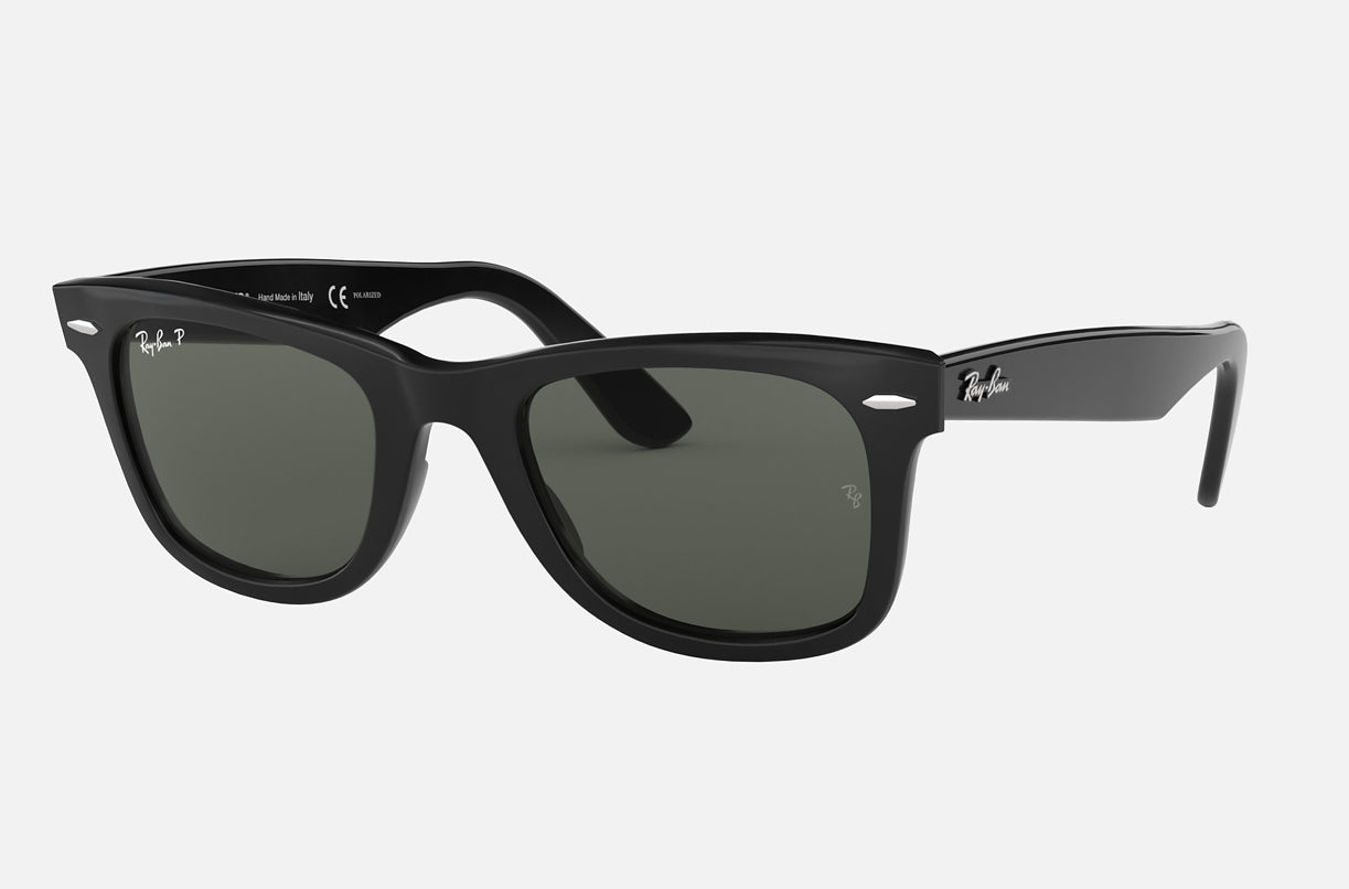 Wayfarer Black W/ Green Polarized