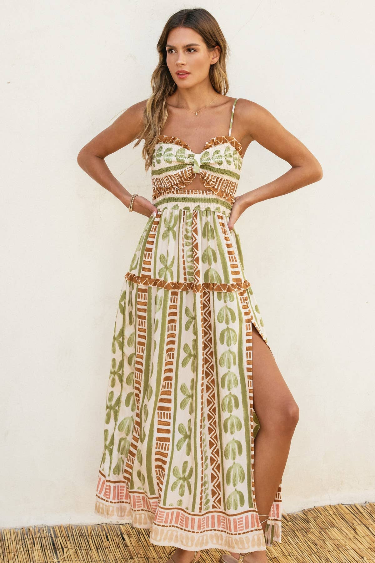 Dress Forum - The Bahamas Cutout Smocked Maxi Dress