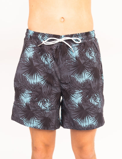 Midnight Palms - Waterproof Pocket Swim Shorts - Athletic Liner