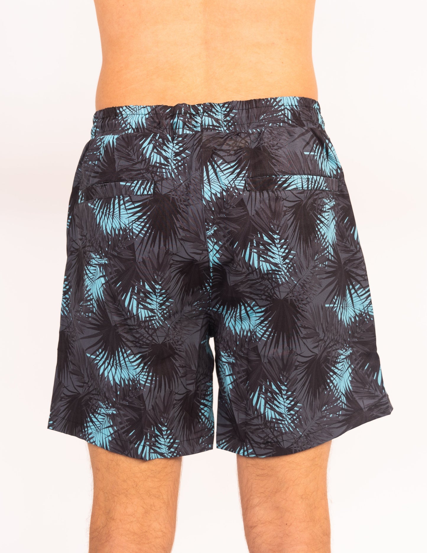 Midnight Palms - Waterproof Pocket Swim Shorts - Athletic Liner