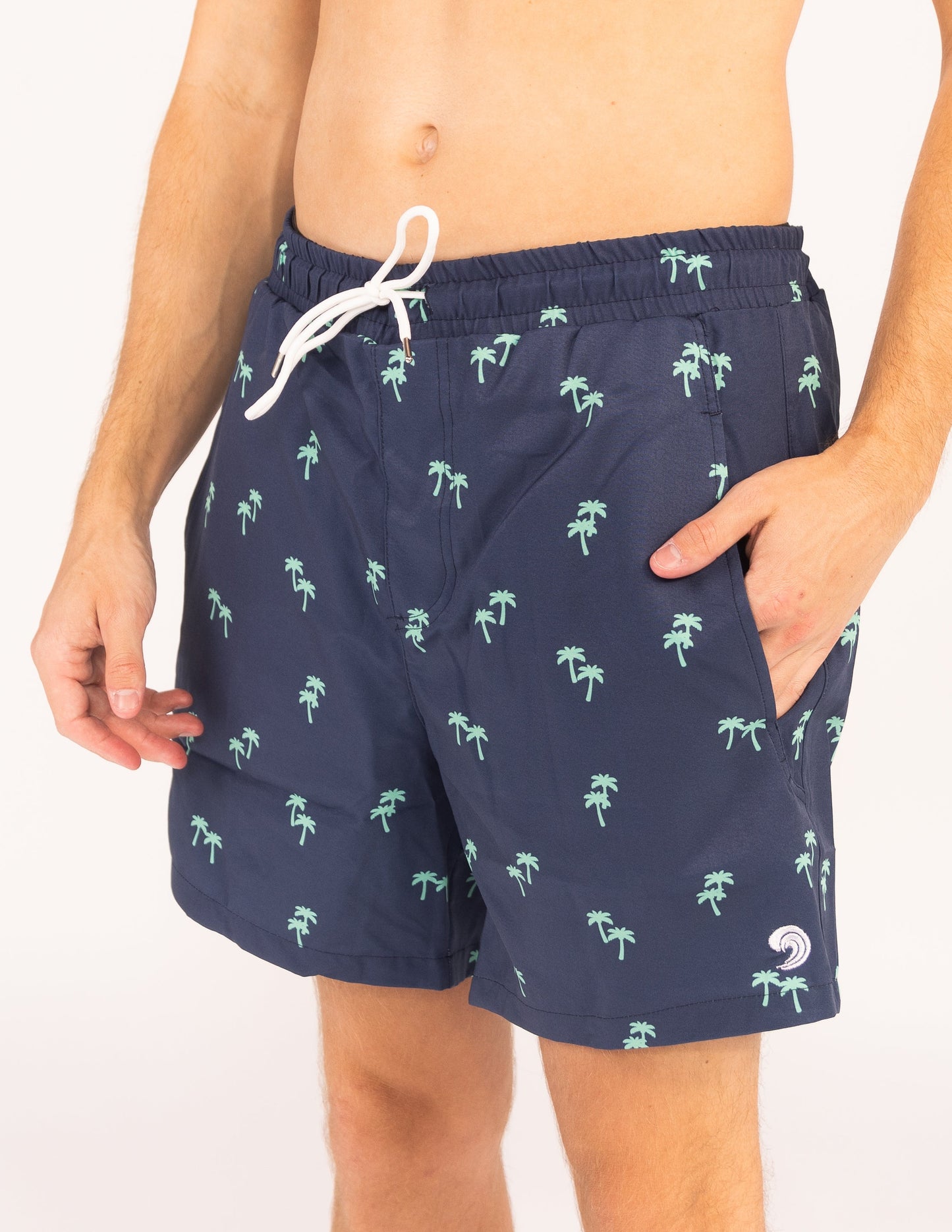 Tropical Trees - Waterproof Pocket Swim Shorts - Athletic Liner