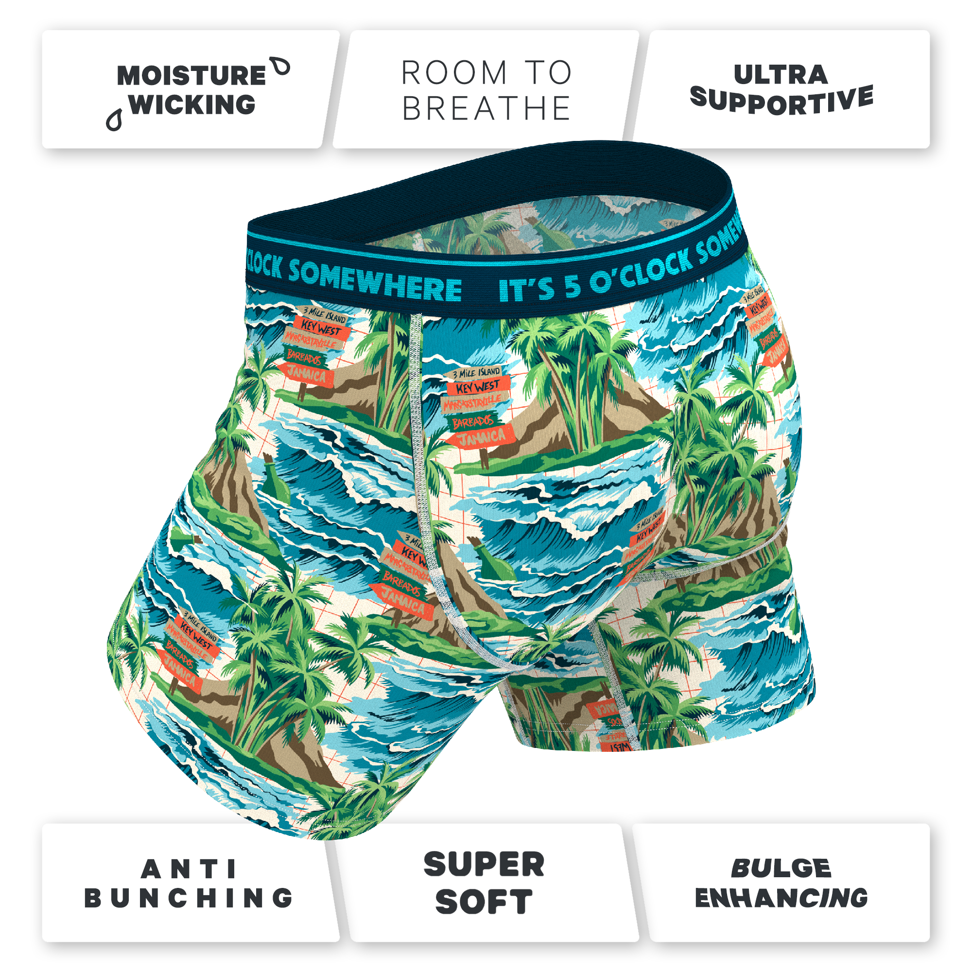 Shinesty, Inc - The Changes In Latitudes | Shinesty x Margaritaville® Ball Hammock® Pouch Underwear With Fly