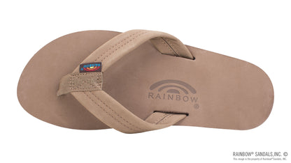 Rainbow Sandals Single Layer Premier Leather with Arch Support 1" Strap - Dark Brown