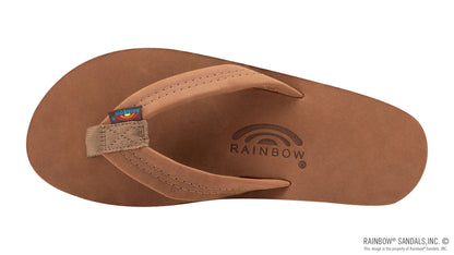 Rainbow Sandals Single Layer Premier Leather with Arch Support 1" Strap - Redwood