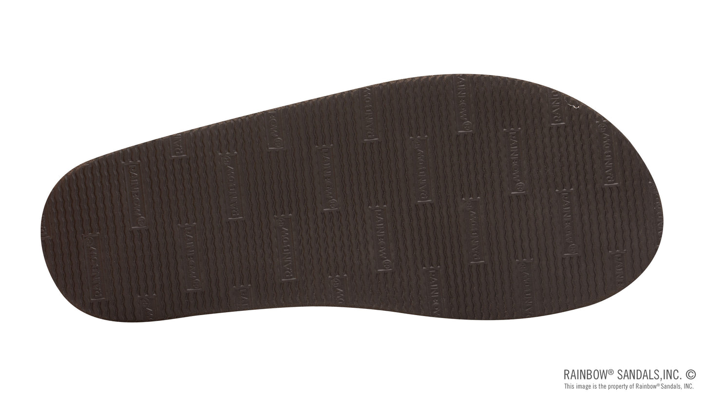 Rainbow Sandals Single Layer Premier Leather with Arch Support 1" Strap - Dark Brown