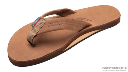 Rainbow Sandals Single Layer Premier Leather with Arch Support 1" Strap - Redwood