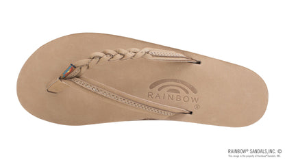 Rainbow Sandals Flirty Braidy Single Layer Premier Leather 1/2" Narrow Strap with Braid - Sierra Brown