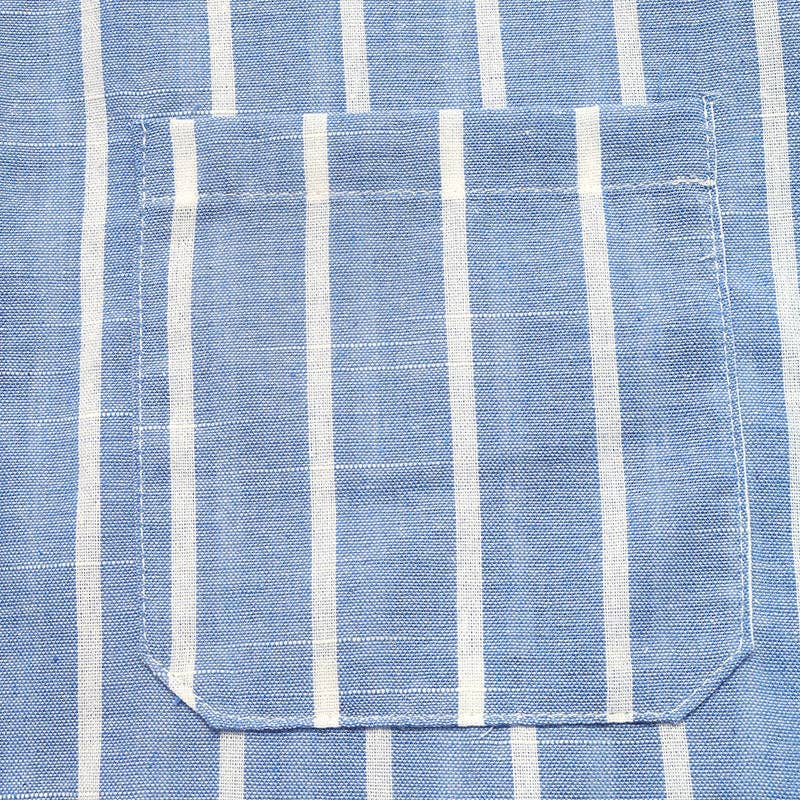 Suhkasana - Blue Striped Button Down Shirt Oversized Resort Beach Blouse