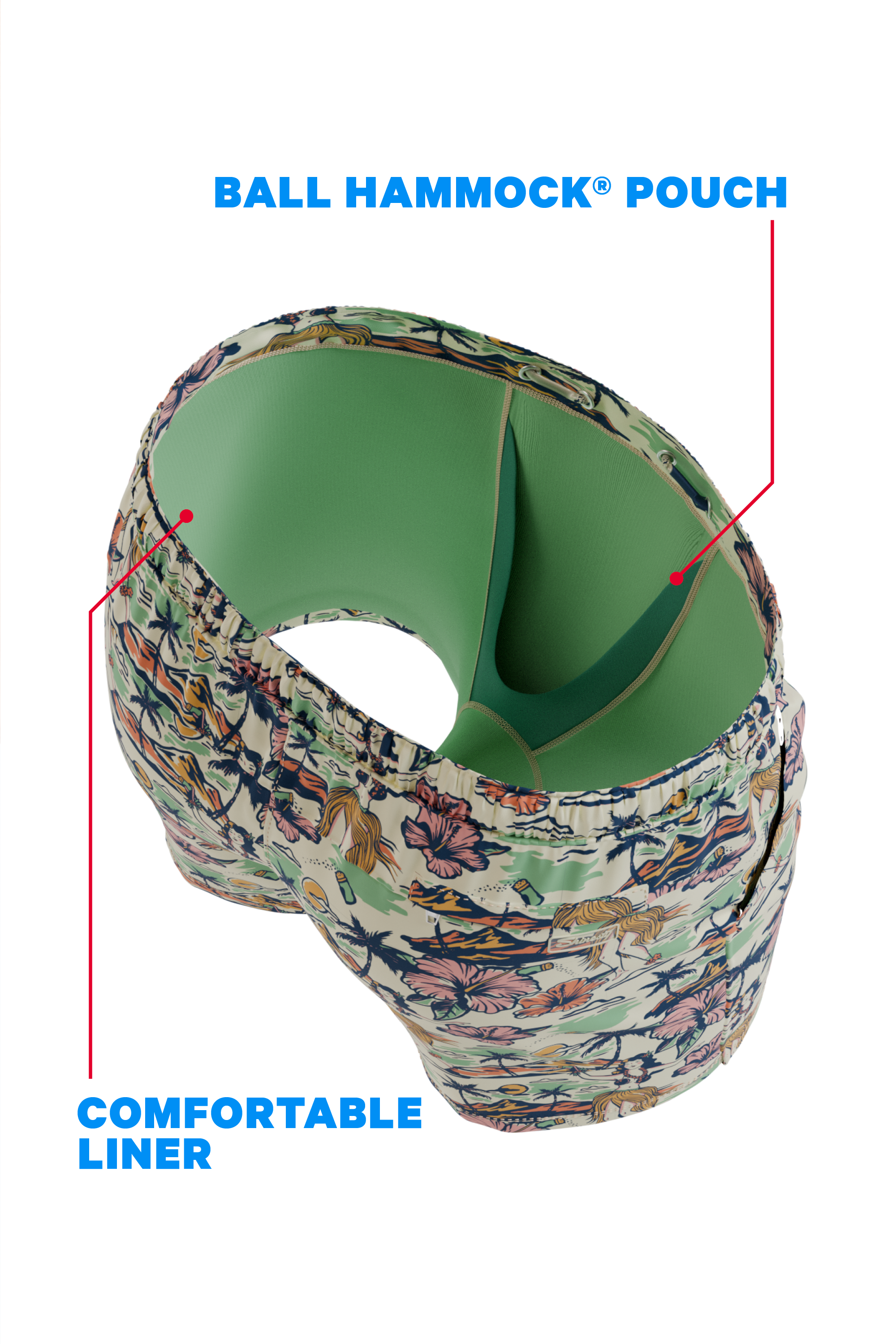 Shinesty, Inc - The Come Monday | Shinesty x Margaritaville® Ball Hammock® Pouch 8" Swim Trunks