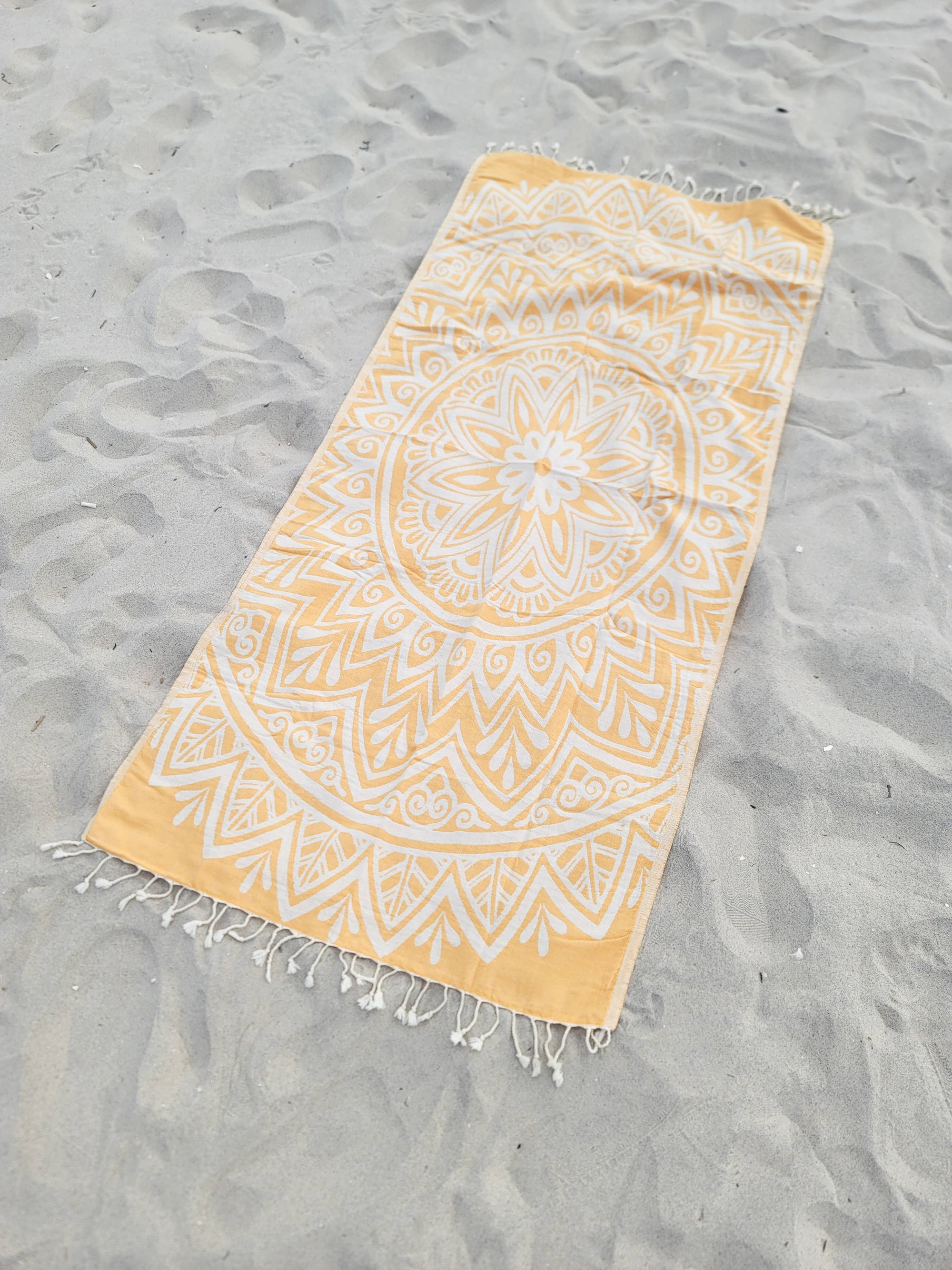 Kalkedon Towels - Mandala Turkish Towel | Double Sided Beach Towel | Sand Free