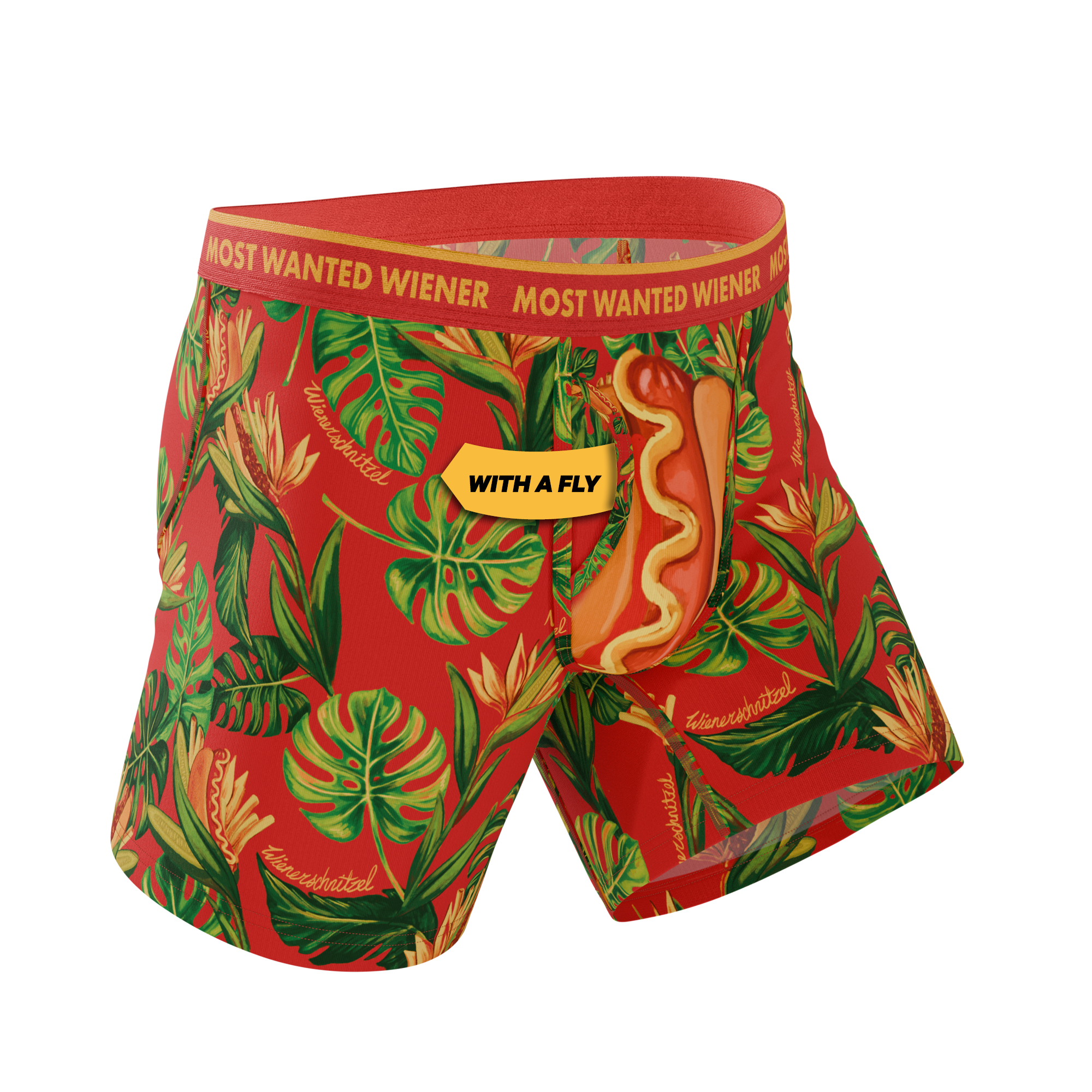 Shinesty, Inc - The Wiener In Paradise | Shinesty X Wienerschnitzel Tropical Ball Hammock® Pouch Underwear With Fly