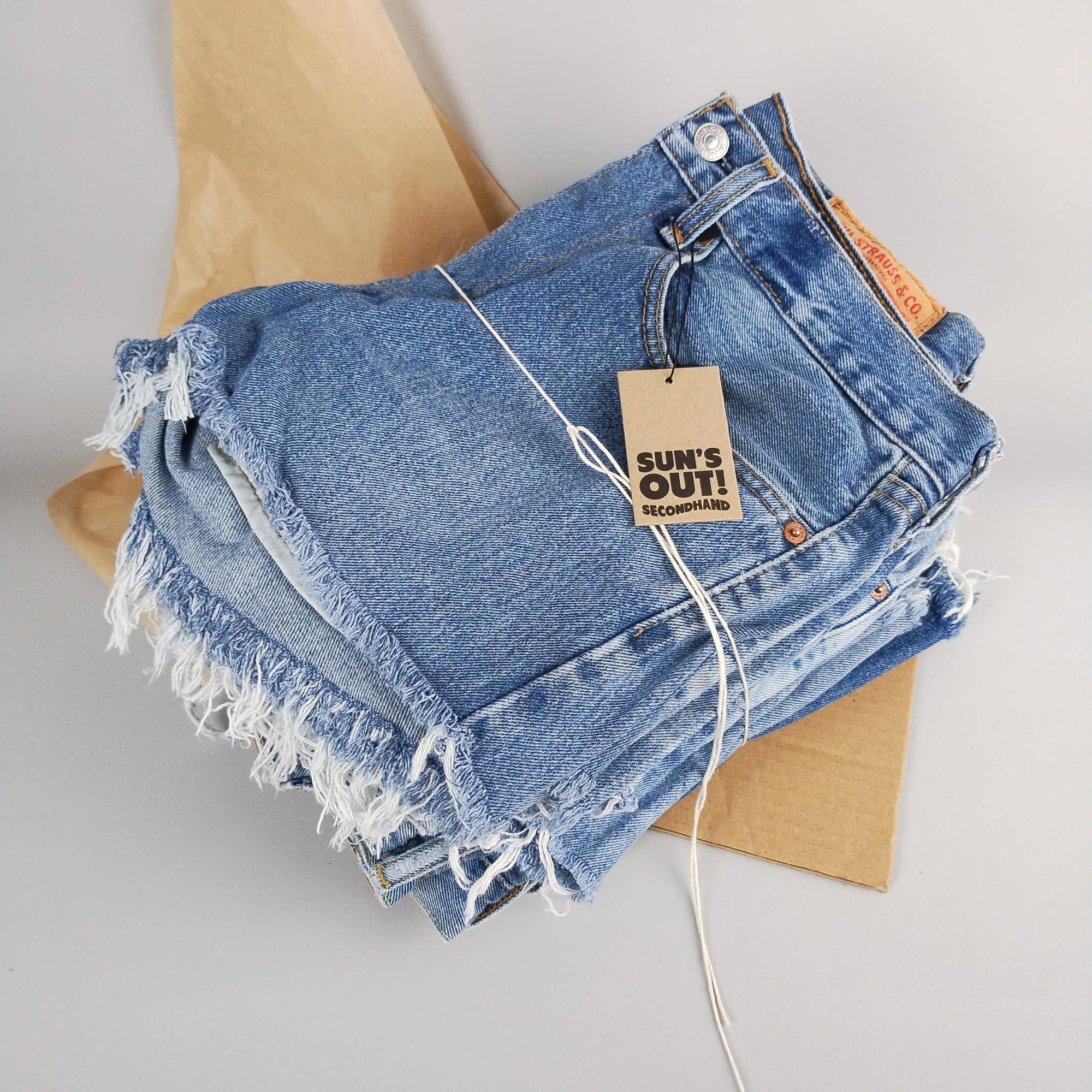 Sun's Out! Mid-Rise Upcycled Denim Cutoff Shorts
