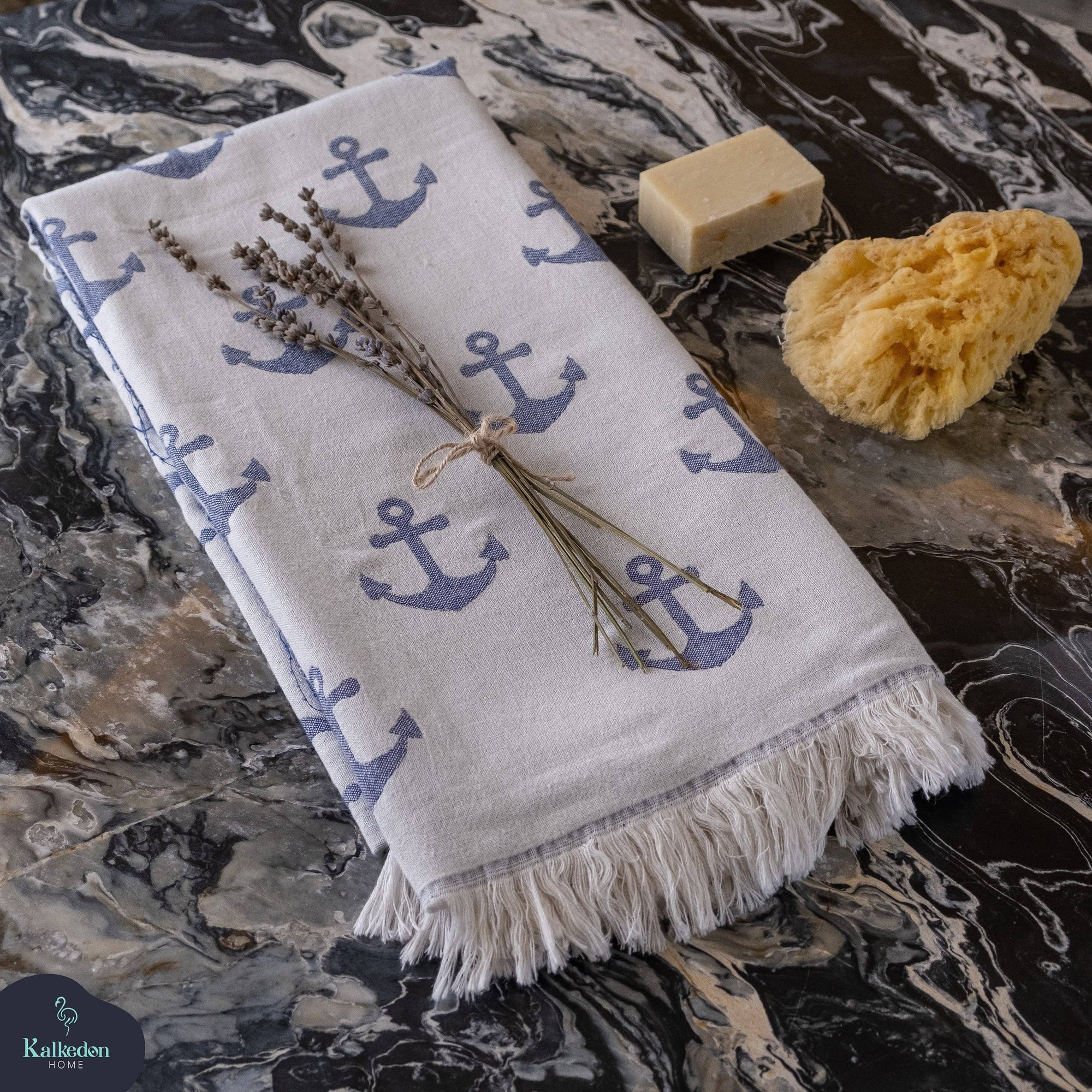Kalkedon Towels - Turkish Beach Towel | Double Sided Anchor Towels |