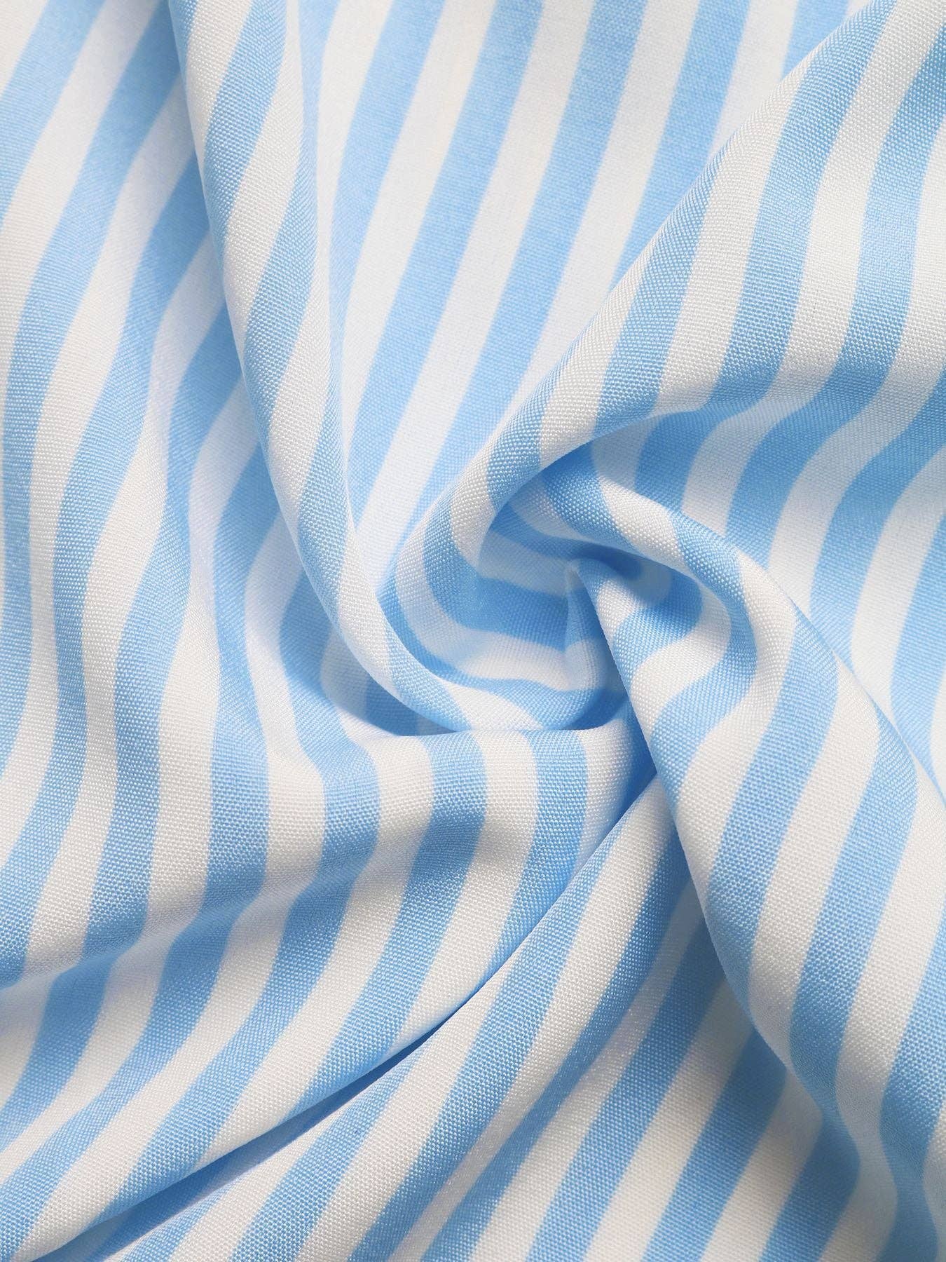 Lovesoft - Striped Halter Backless V Neck Maxi Dress