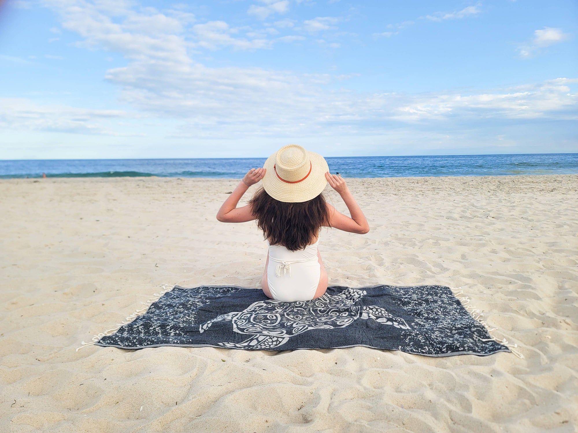 Kalkedon Towels - Caretta Turtle Beach Towel | Oversized Turkish Towel | Sand Free