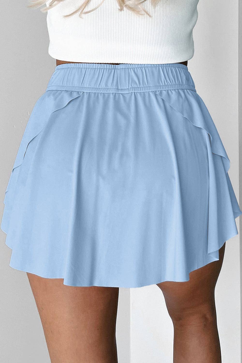 Lovesoft - Black High Waist Drawstring Tennis Skort with Lining