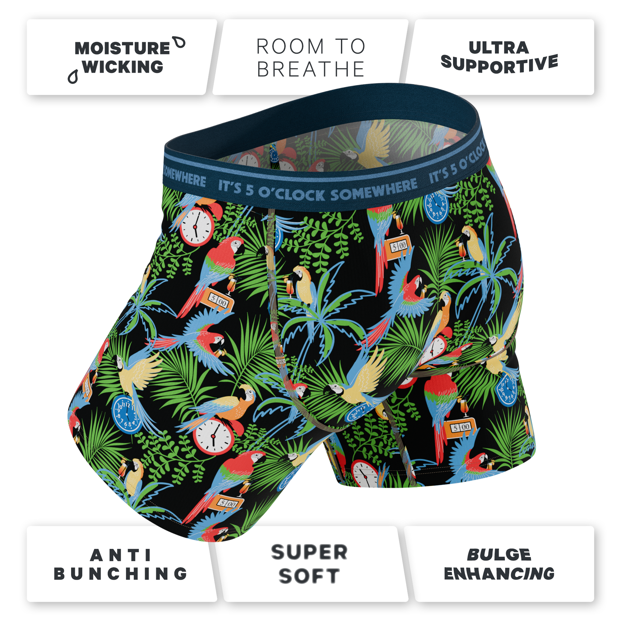Shinesty, Inc - The 5 O'Clock Somewhere | Margaritaville® Ball Hammock® Pouch Underwear With Fly