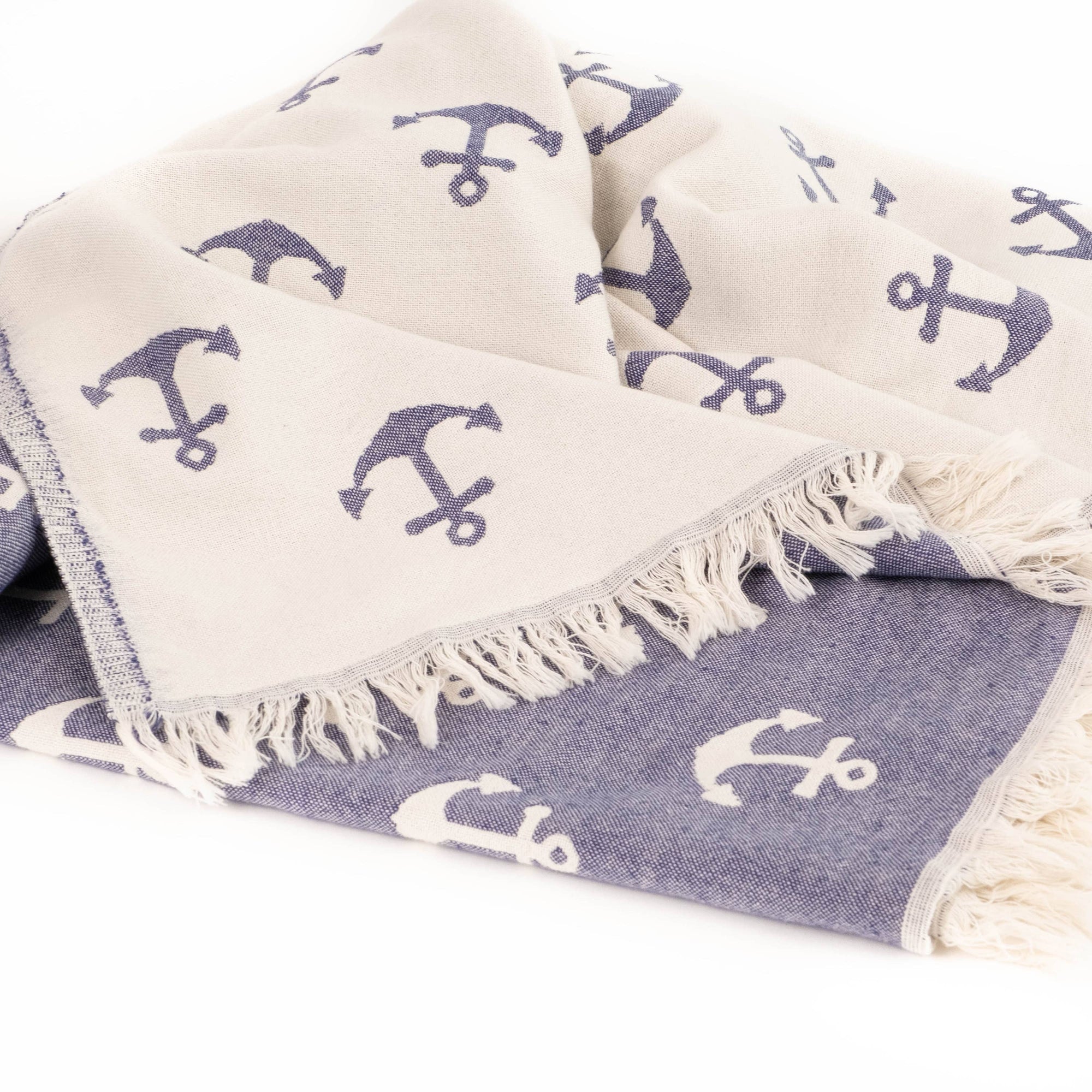 Kalkedon Towels - Turkish Beach Towel | Double Sided Anchor Towels |