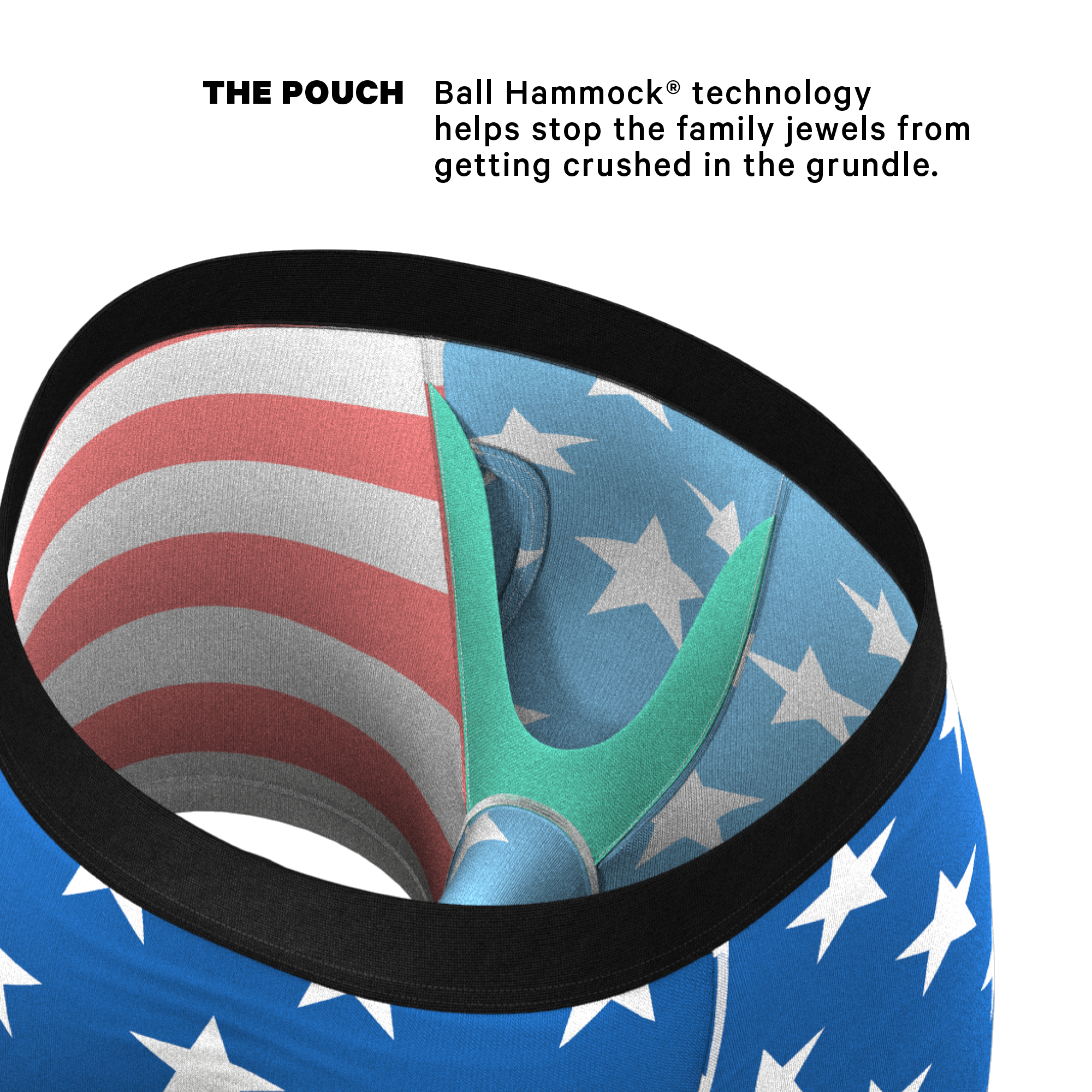 Shinesty, Inc - The Mascot | American Flag Ball Hammock® Pouch Underwear With Fly