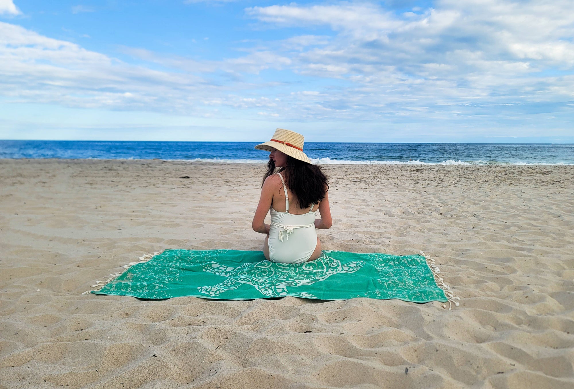 Kalkedon Towels - Caretta Turtle Beach Towel | Oversized Turkish Towel | Sand Free