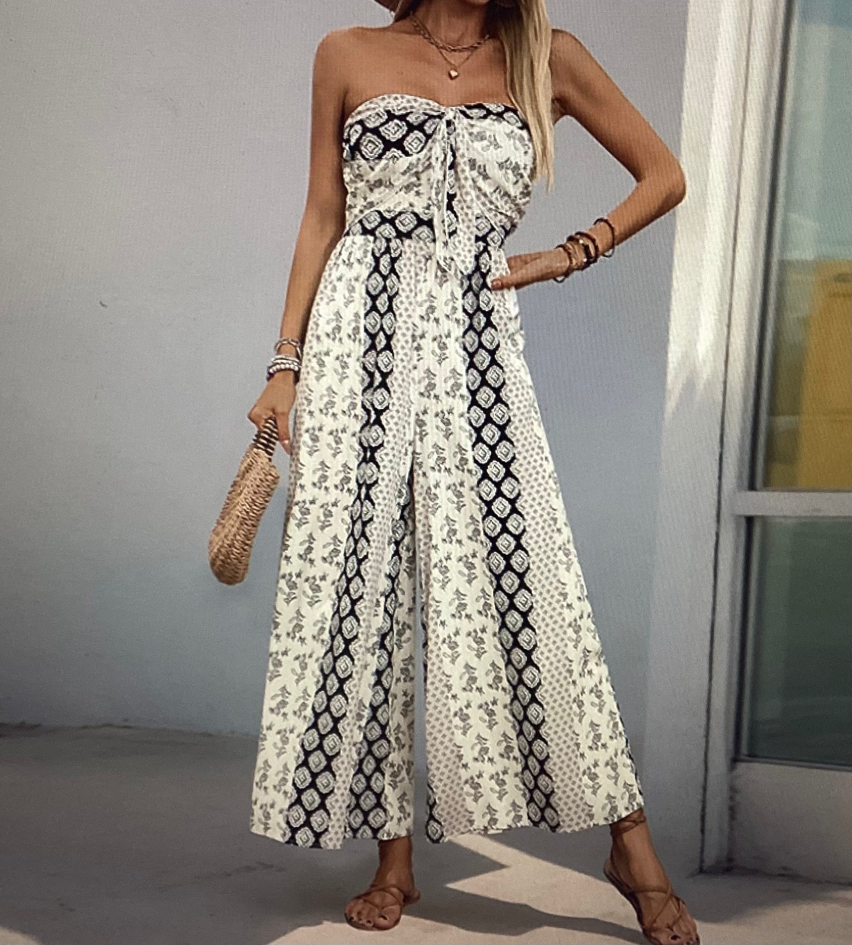 Boho strapless jumper suit