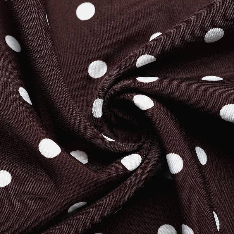 Suhkasana - Black Polka Dot Halter Deep V Maxi Dress Summer