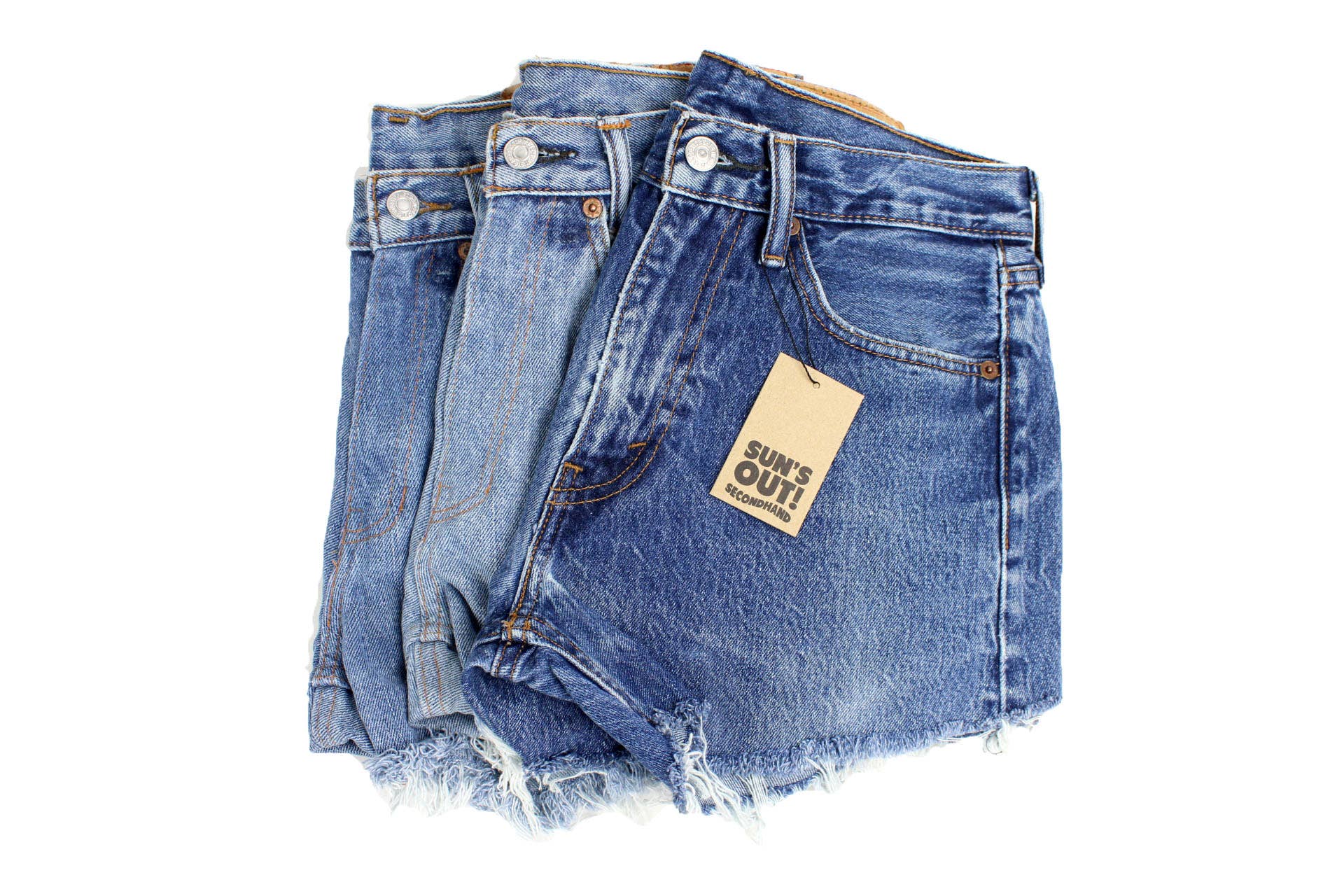 Sun's Out! Mid-Rise Upcycled Denim Cutoff Shorts
