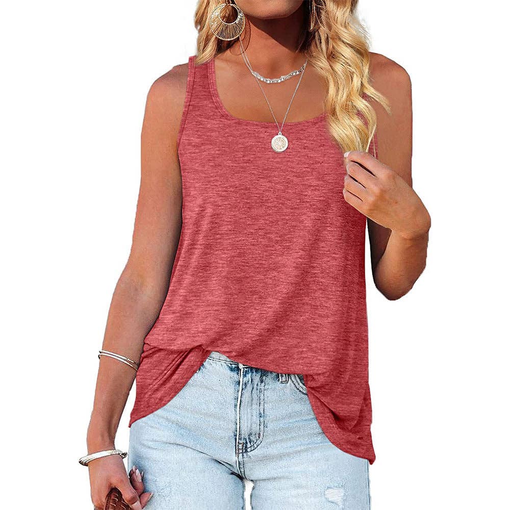 Lovesoft - Basic Sleeveless Tank Top Casual Loose Fit Summer Tee