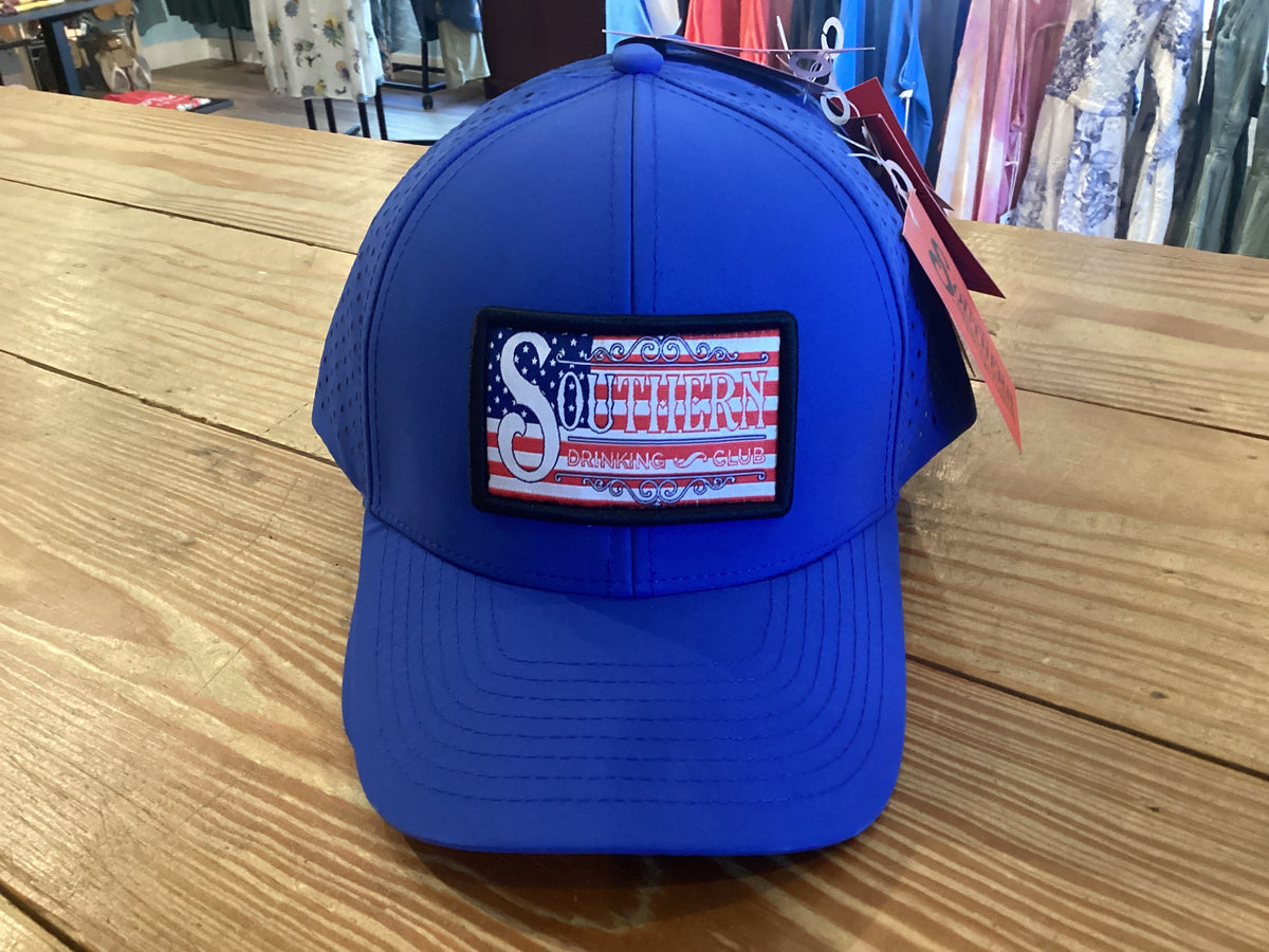 Southern Drinking Club American Flag Hat Blue